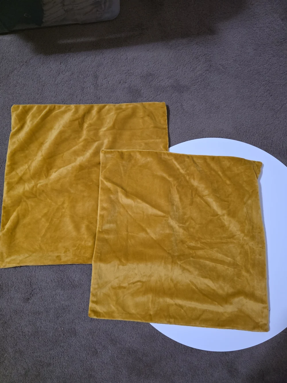 Mustard Gold Velvet Throw Pillow Covers -set of 2 Measures 16x16